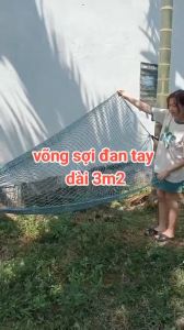 Võng Lưới Đan Tay Thủ Công Chắc Chắn Dài 3mét - Võng Du Lịch - Dã Ngoại - Võng Cột Treo Ngoài Trời