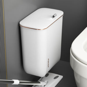 Wall Mounted Bathroom Trash Bin With Lid Large