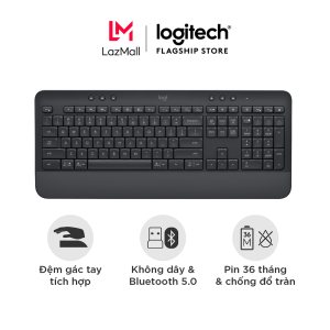 Bàn Phím Không Dây Logitech Signature K650 - Nhỏ gọn gác tay tích hợp tương thích Mac  Bluetooth & USB Bolt