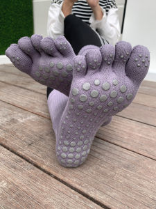 Pure Cotton Yoga Socks Middle Tube Pilates Non-Slip Women Summer Indoor Special Fitness Five-Finger Socks Yoga Pressure Socks