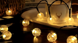 2025 Solar String light Outdoor Waterproof IP67 30LED 6.5M solar decorative light with solar panel crystal ball for Patio bulb Lights Flash Fairy Garden Party Camping Garland Lamp Porch Wedding Party Decoration lamp