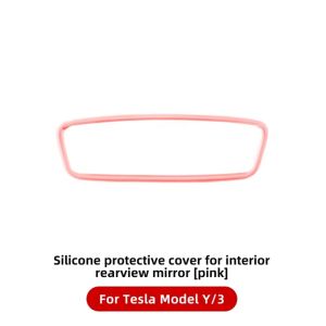 For Tesla Model Y Rear View Mirror Protector Frame Silicone Rearview Mirror Cover Sleeve Tesla Non-Slip Decoration Accessory