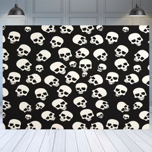 VIKAMA Dark Skeleton Array Tapestry Clutter Phobia Aesthetic Escape Room Set Gothic Bedroom Halloween Theme Decor