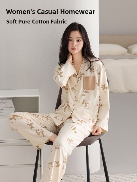 MiiOW%20%7C%20Pure%20Cotton%20Long%20Sleeve%20Sleepwear%20Set%20For%20Women%20Autumn%20New%20Style%20Cartoon%20Pattern%20Large%20Size%20Home%20Clothes%20Casual%20Style%20-%20Image%204