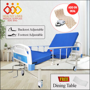 [Same-Day Delivery] Hospital Bed 2 Function Manual (M15) + Mattress + Dining Table