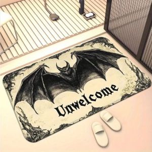 Thảm Chào Mừng Hình Con Dơi Phong Cách Gothic VIKAMA Thảm Chùi Chân Mềm Mại Chống Trượt Trong Nhà Ngoài Trời Thảm Chùi Chân Cổ Điển Thẩm Mỹ Trang Trí Nhà Cửa Cho Lối Vào Phòng Tắm Hành Lang