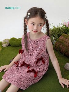Hamqi | Fashionable Sparkle Princess Dress for Girls Autumn Winter Red