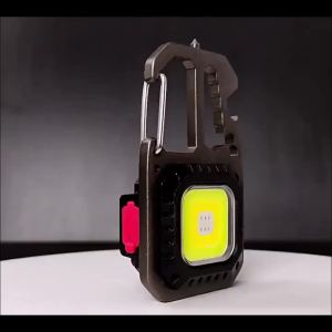Led xách tay Keychain Đèn pin ngoài trời cắm trại COB làm việc ánh sáng chiếu sáng khẩn cấp với cửa sổ búa mở chai đèn