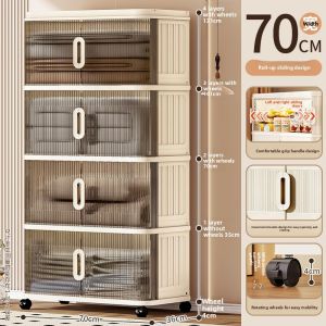 ZHUOLESHI | Folding Sliding Door High Capacity Storage Cabinet