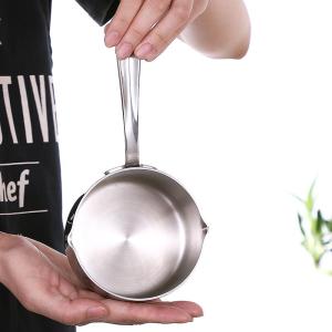 304 Stainless Steel Small Cooking Pot Oil Splatter Resistant Mini Saucepan