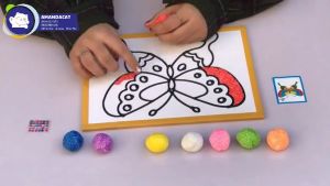 Tranh tô màu Hạt Xốp Bọt Xốp Slime cho bé - Tranh thủ công hạt Xốp đính đá