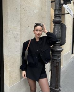 Zhaolin Black Culottes Skirt Skirts & Shorts Stylish Asymmetric High Class Elegant New High Waist Women