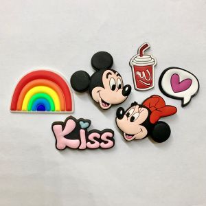 JB MK 👠🌈 ตัวติดรองเท้ามีรู “ มิกกี้ เมาส์ คิส “ 6ชิ้น 🔆🌀😻 shoe Charm - Mickey KisS 6 pics .น่ารักสุดๆ