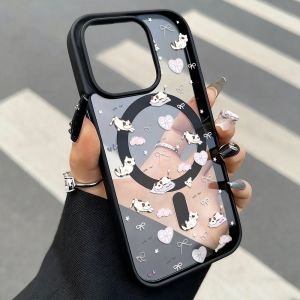 AKABEILA | Cute Little Kitten Magnetic Phone Case For iPhone 15 Case iPhone 17 Pro Max Air 16 14 11 12 13 15 Pro Max Clear Bumper Cover