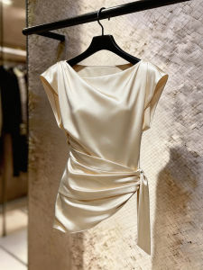 SHUAIYUE | Áo Ngắn Tay Elegante Dây Nịt Đỡ Hình