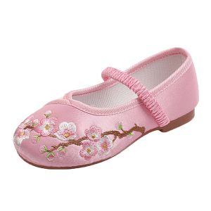 Giày Vải Thủ Công Thêu Hoa Giày Trẻ Em Hanfu Giày Trẻ Em Cổ Điển Giày Trẻ Em Dân Tộc Quốc Gia Giày Công Chúa Nhỏ Giày Vải Bắc Kinh Cổ Đại