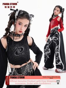 PANDA STORM | Bling Diamond Jazz Dance T-Shirt and Pants Set