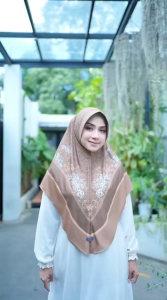 Hijab Bergo Khimar / Kerudung Instan Motif Premium Murah