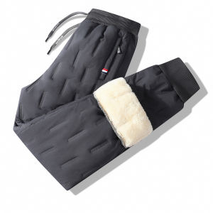 Quần Cargo Nam Size Lớn Mùa Đông Lót Lông Cừu Ấm Áp Phong Cách Y2K Dày Dặn Quần Baggy Thoải Mái Eo Trung Bình Có Thun