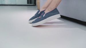 Sepatu Slip On Canvas Wanita Blue Denim Flat Casual Shoes Anti Slip Wear Resistant Breathable JOFSH56