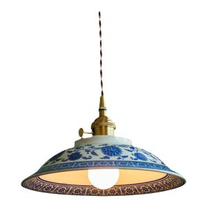 Chinese Style Retro Tea Room Tea Table Blue and White Porcelain Chandelier Chinese Style B & B Balcony Tea Table Bedside Dining Room Kitchen Chandelier