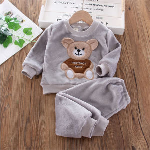 Childrens Thicken Suit Winter Boys Padded Sets Autumn Fleece Hooded Sweatshirt Sweatpants 2 Pieces Kids New Warm Outfit