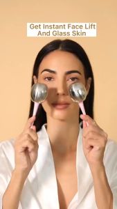 Stainless Ice Hockey Beauty Ball Facial cryo ice globes face  Eye Massage Skin Care SH037