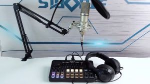 Siborie Paket Komplit H500+U87+H7 Paket Lengkap Soundcard Mic Headphone 3 in 1 full Satu set dudukan lengkap gratis  Siap COD