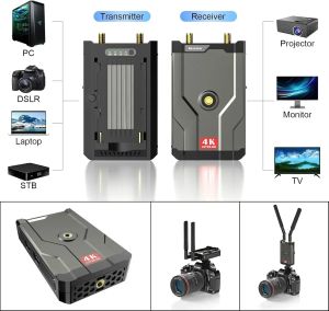 4K Wireless HDMI Transmitter Receiver 150m HDMI Extender Kit 5G Wireless for Audio Video DSLR Laptop YouTube to TV/Projector