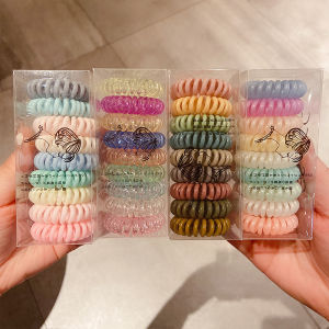 Elegant High Elasticity Not Tight Hair Phone Line Hair Ring Net Red High Ponytail Tie Hair Rope Simple Rubber Band Female Hairtie