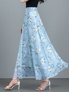 Váy Midi Chữ a Cạp Cao Họa Tiết Hoa Cho Nữ Mùa Hè 2023 Váy Midi Dài Đến Đầu Gối Thanh Lịch Cho Phụ Nữ Nhỏ Nhắn