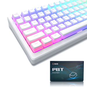 WOMIER 165 Keycaps สีขาวพุดดิ้งคีย์ปุ่มกด PBT  ที่กำหนดเองรองเท้าฟุตบอลโปรไฟล์ Keycaps OEM สำหรับ100% 75% 65% 60% แป้นพิมพ์เชิงกลสำหรับเล่นเกม