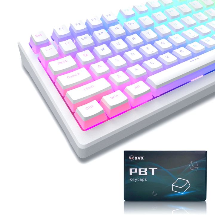 WOMIER 165 Keys White Pudding Keycaps PBT Keycaps Custom Keycap Shine ...