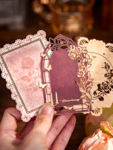 Retro Style Hollow out Material Paper Ophelia Poem Series for Scrapbooking 3D Effect Frame Design Business Supplies