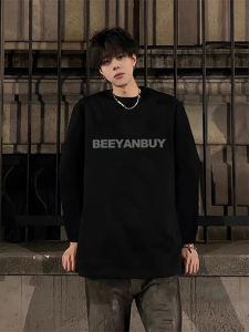 American Style Heavyweight Long Sleeve T-Shirt Mens Loose Pure Cotton Base Layer Shirt Spring Autumn Trend Matching Casual Tee