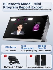 deli | Facial Recognition Fingerprint Attendance Machine WiFi Bluetooth