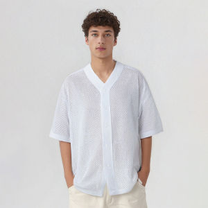 Áo Thun Lưới Thoáng Khí Five Men Áo Thun Thể Thao Nam Dáng Rộng Đa Năng Thường Ngày Cổ Chữ V Tay Ngắn Mùa Hè 2025