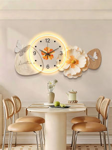 YUANLAISHIWOJIA | Butterfly Floral Cream Style Decorative Clock for Living Room