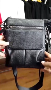 Tas Selempang Pria Kulit Elegan Messenger Sling Bag Banyak Space 1191 - BLACK