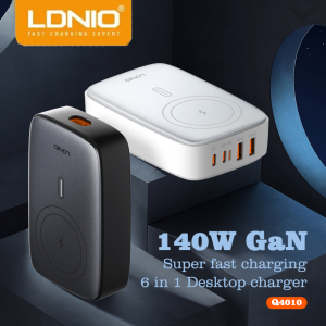 LDNIO 140W GaN Super Fast Charging 6 in 1 Desk Charger wireless charger PD multi-port desktop fast charger GaN reverse charging