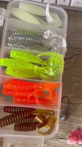 MrLurion Fishing Soft Lure Kit 30 Cái/50 Cái 4cm-5cm Grubs Worm Tôm Softbaits Với Jig Hooks Perch Bass Mồi Bộ Dụng Cụ Câu Cá