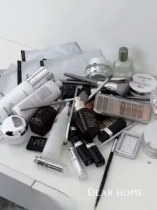 Dear Home Premium Acrylic Makeup Organizer Box with Drawers and Lid - Elegant Cosmetic Storage Case