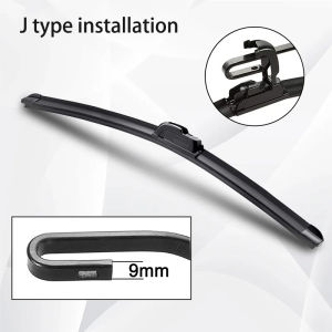 U‑Hook Car Windshield Wiper Blade Soft Rubber Bracket‑less Windscreen Wipe Noise Reduction Replacement 14"17" 18"19" 20"21" 22"