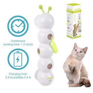New Caterpillar Interactive Cat Toy Motion Activated Teasing Cat Toy Rechargeable Automatic Cat Toy with Tail for Indoor Cats