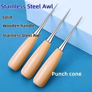 Upper shoe awl reaming solid awl needle stainless steel large wooden handle thick old-fashioned punching handmade artefacts special shoe mending