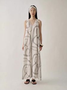 INSIS FEMME | Printed Knot A-Line Linen Summer Dress