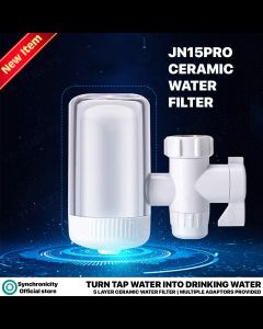 JN15PRO Ceramic Tap Water Filter Purifier with 3 Filters - Universal Mini Water Filters for Household Super Filter