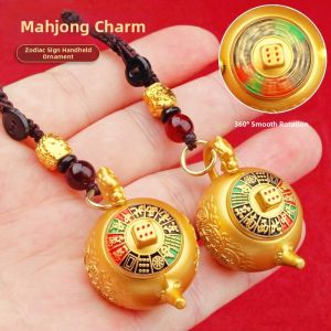 FUGUANGPUZHAO | Mahjong Lucky Silver Tea Pot Hand Fob Keychain