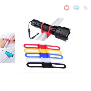 MTB Cycling Bike Bicycle Silicone Band Flash Light Flashlight Phone Strap Tie Ribbon Mount Holder