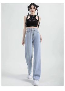 Jeans wanita high waist jeans Celana wanita kulot baggy jeans Celana jeans wanita korean style